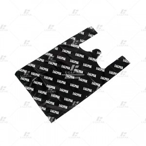 HDPE Black T-shirt Bags Shopping Bags with Printing