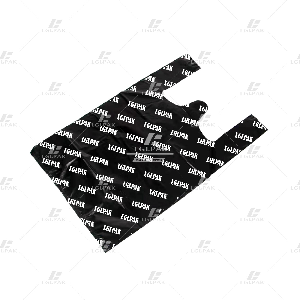 HDPE Black T-shirt Bags Shopping Bags with Printing 1