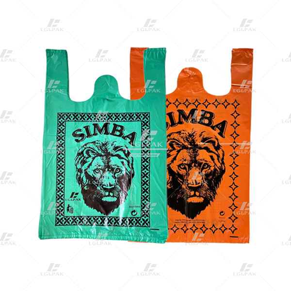 HDPE T-shirt bags plastic shopping Bags to Congo market with SIMBA printing (2)