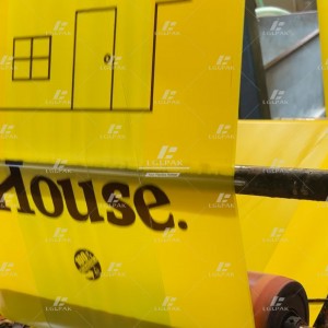 HDPE Yellow T-shirt Bags with House Printing
