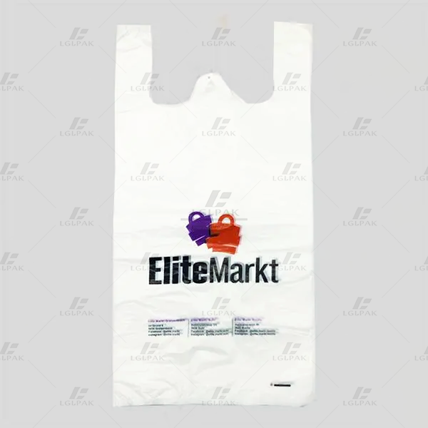 custom plastic T-shirt shopping bag with logo