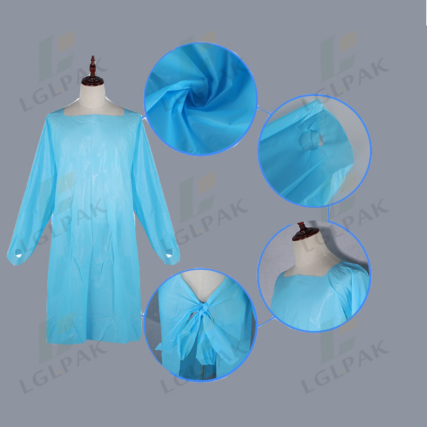 disposable protective aprons with sleeves detail